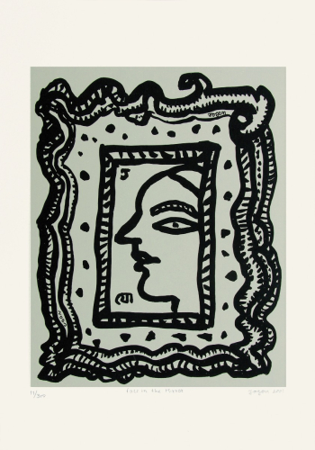 Face in mirror