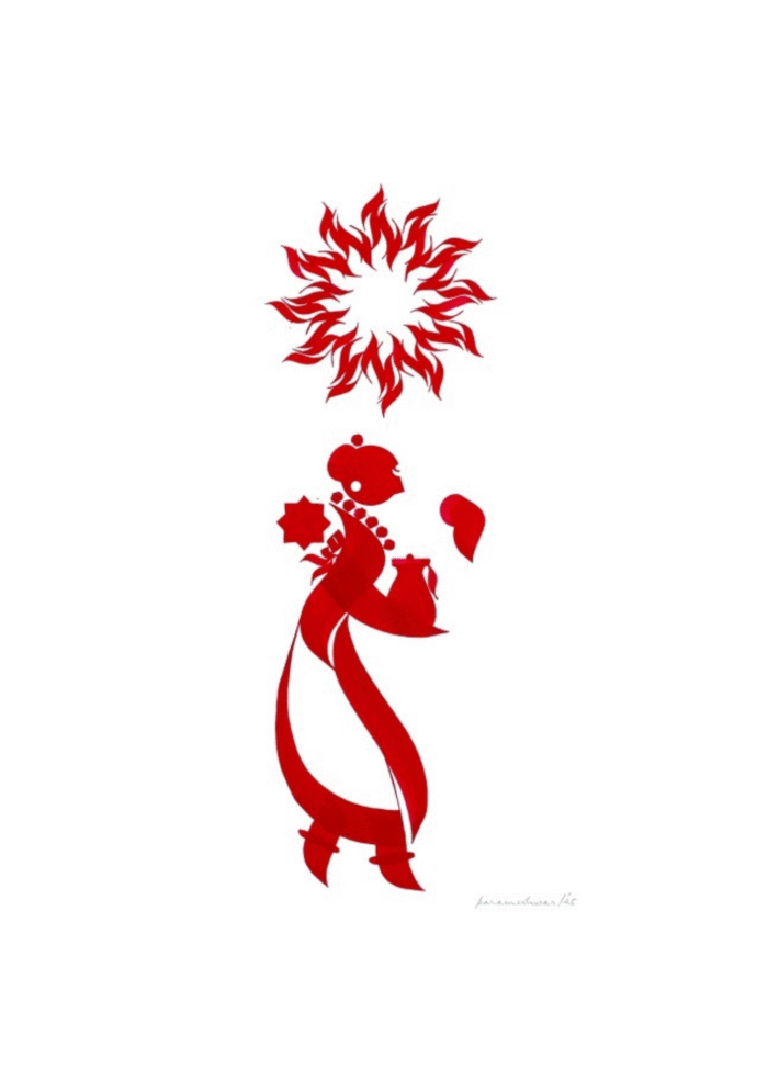 Calligraphy Artwork of PP Raju showing Mohini