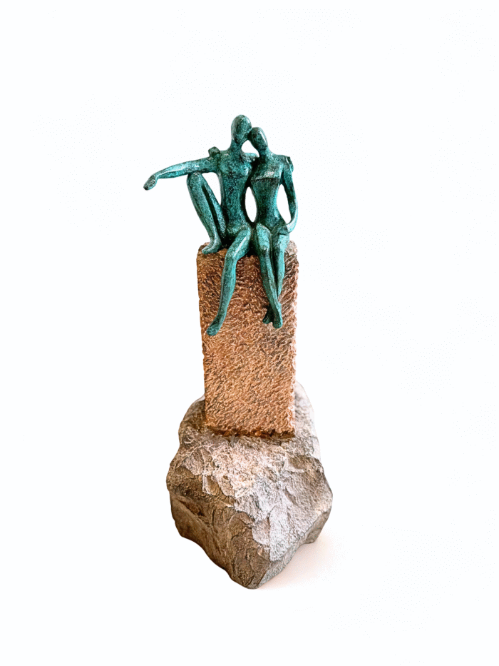 Bronze and Stone Sculpture of a couple