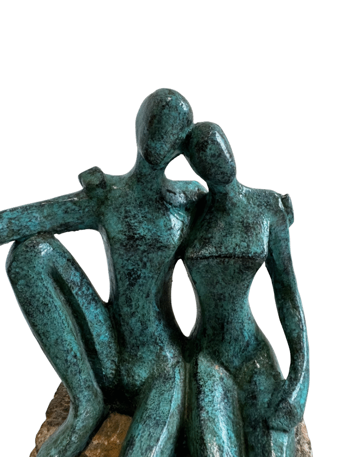 Bronze and Stone Sculpture of a couple