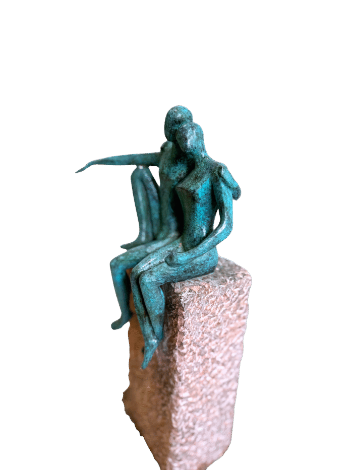 Bronze and Stone Sculpture of a couple